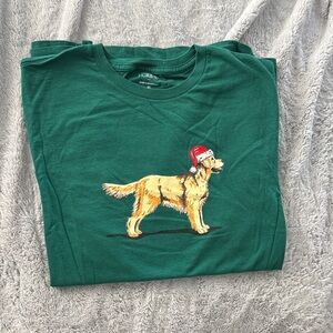 J. Crew Green Dog Holiday T-Shirt